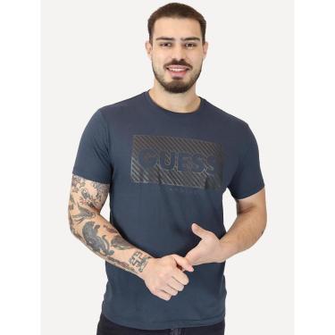 Imagem de Camiseta Guess Masculina Los Angeles Logo Block Azul Marinho-Masculino