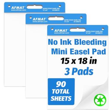 Imagem de AFMAT Sticky Easel Pads 15 in x 18 in, Flip Chart Paper for Teachers, Ink Bleed-Through Resistant Easel Paper for Office/Classroom/Whiteboard/Wall/Windows, 30 Sheets/Pad, 3 Pads