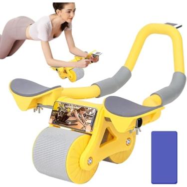 Imagem de Roda abdominal de recuperação automática com temporizador e almofada de assistência, adequada para iniciantes.