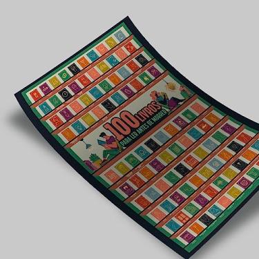 Imagem de Pôster Raspadinha 100 Livros Para Ler Antes de Morrer, Papel Couchê 250G, Design Minimalista, com Caixa Personalizada, Sem Moldura