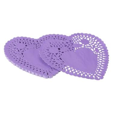 Imagem de YELARXI Doilies de papel, papel de coração, toalha de renda, descartáveis, utensílios de mesa modernos, decorativos a granel – adequado para bolos/sobremesas/alimentos fritos grelhados assados) 15 cm