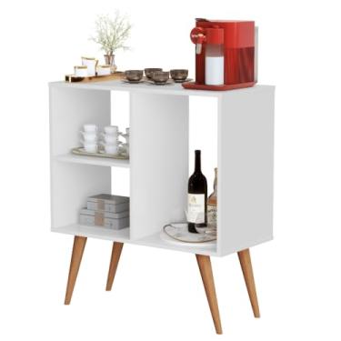 Imagem de Buffet Aparador com Pés Palito Retrô – Cantinho do Café para Sala de Estar ou Jantar(AXIOS BRANCO BRILHO)