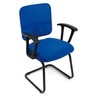 Imagem de Cadeira Secretária Base Fixa Em S Tela Mesh Azul