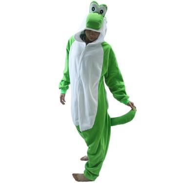 Imagem de Macacão unissex para adultos, tamanho PP, verde, Yoshi Kigurumi, Halloween, Natal, cosplay, fantasia Disfraz