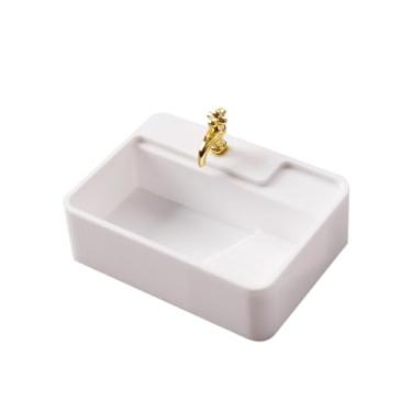 Imagem de MERIGLARE Lavatório para casa de bonecas, escala 1/12, acessórios de decoração, móveis para casa de bonecas, acessórios DIY para fotos e cenários de, 5x3.5x1.5cm