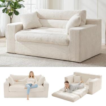 Imagem de NLDD Sofá-cama conversível, sofá desossado, sofá de chão, sofá-cama com travesseiros, s...