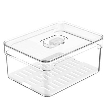 Imagem de Caixa Organizadora 2,2 Litros Com Tampa Para Geladeira Guardar Frutas 