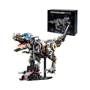 Imagem de Blocos De Montar Dinossauro Modelo T-Rex Brinquedo Educacional DIY Par