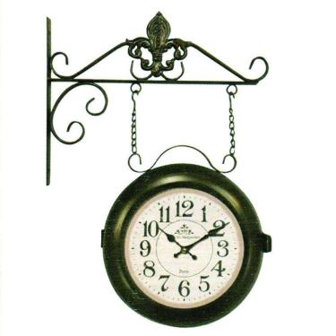 Imagem de Relógio Estação Dupla Face Retrô Em Metal