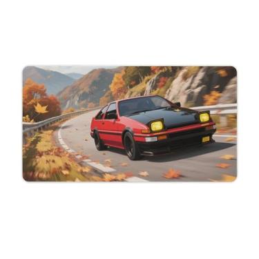 Imagem de HouLaiZhe JDM Tapetes de mesa para carro esportivo Drift Ae86 folhas caindo Speed Gaming Mouse pads de mesa grandes para teclado de mesa tapete de computador 40 x 75 cm