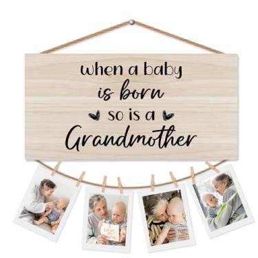 Imagem de CGBHW Porta-retrato First Time Grandma para parede, presente para a primeira vovó, presentes para avó, quando um bebê nasce, assim é uma avó, decoração de parede para exibição de fotos