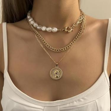 Imagem de Pingente vintage de coração de cristal grosso colar de ouro para mulheres, gargantilha oval com contas de pérola, corrente de strass, presente de Natal, amizade, presente para mulheres, dia dos