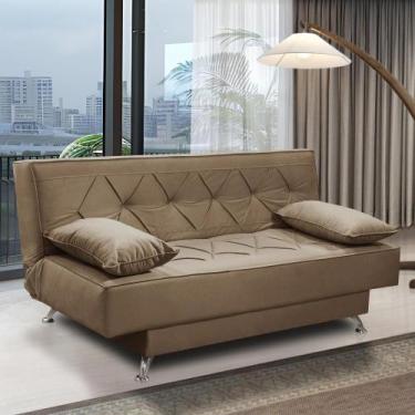 Imagem de sofá cama 1,80m Isa Suede Cappuccino Adonai Estofados