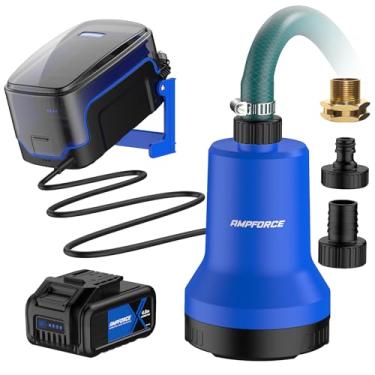Imagem de AMPFORCE Bombas de água sem fio para lagos de jardim de 20 V, bomba submersível de depósito de 4,0 Ah