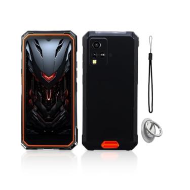 Imagem de KONXISA Capa para Blackview BV4800 Pro, capa de telefone com fivelas e cordões, capa protetora de material TPU premium, capa protetora com arranhões, resistente a quedas, anti-impressão digital, preta