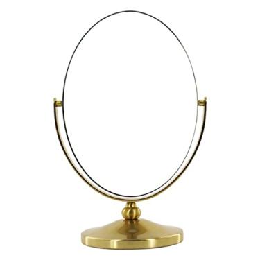 Imagem de YYBOES Espelho de maquiagem de LED, espelho de maquiagem, espelho de maquiagem, espelho cosmético, giratório, independente, mesa, barbear, dupla face