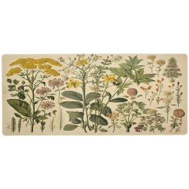 Imagem de Wassud Tapete de mouse floral para jogos com base de borracha antiderrapante, mouse pad longo com borda costurada, almofada grande à prova d'água para escritório, casa, 89,9 cm x 39,9 cm