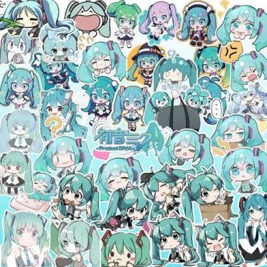 Imagem de Adesivos Hatsune Miku, vinil impermeável, anime, 100 unidades - Yiweis