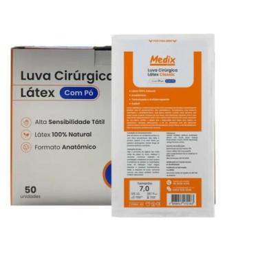 Imagem de Luva Cirúrgica com 50 Unidades Latex Classic Medix tamanho 7