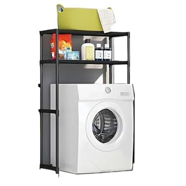 Imagem de Prateleira Organizadora Com Prateleiras Lavanderia Para Máquina de Lavar(2 andar Preto)