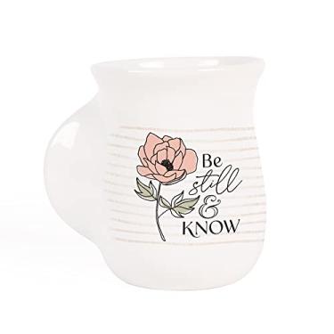 Imagem de P. Graham Dunn Be Still & Know Caneca Aquecedora de Mãos Cerâmica 473 ml Listra Rosa