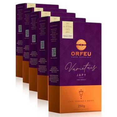 Imagem de Café Moído Premium Orfeu Japy Kit 5 Pacotes de 250g