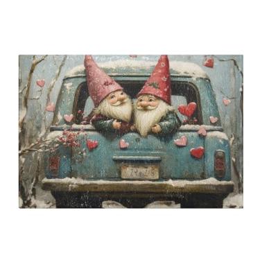 Imagem de Burbuja Tapete de banho de carro Gnomo Valentine, tapete de banheiro absorvente extra macio com suporte antiderrapante para banheiro, banheira, chuveiro, 41 x 61 cm