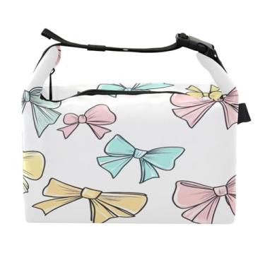 Imagem de STAYTOP Lancheira fofa de gravata borboleta com fivela, lancheira isolada para meninos e meninas, lancheira térmica para trabalho escolar