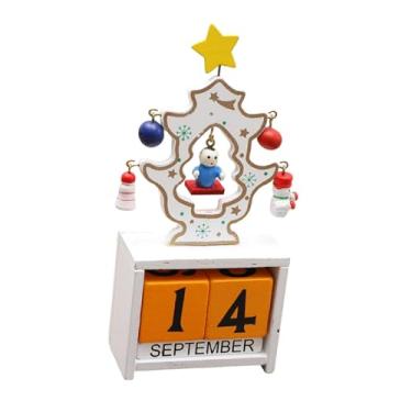 Imagem de oshhni Calendário do Advento de Madeira com Contagem Regressiva, Calendário Perpétuo de Natal, Decoração de Mesa para Quarto, Escritório, Casa e, Style C