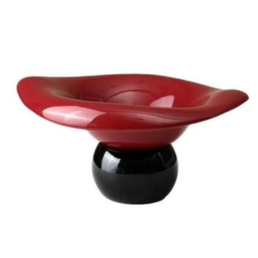 Imagem de Fruteira Fruteira com drenagem, moderna e criativa, colorida, com base removível, grande capacidade para frutas vermelhas e decoração. Decoração de mesa(Red)