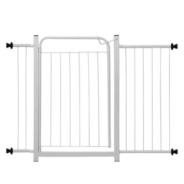 Imagem de Portão Para Cachorro Cercado Pet Criança Bebê Grade Proteção Portas Parede Segurança Vários Tamanhos (Branco, Portão com 1 ext. de 10cm e 1 de 30cm)