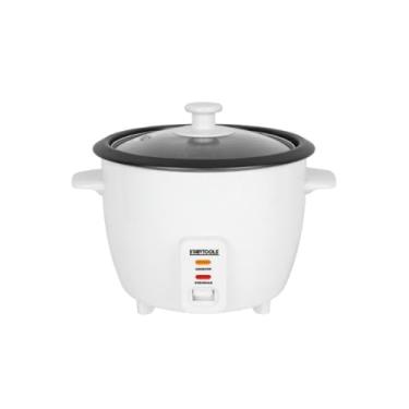 Imagem de Panela de Arroz Elétrica 1,3L, 220V, 400W, Branca, com Tampa de Vidro, 27x21x21cm