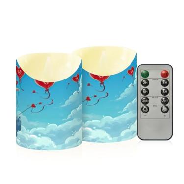 Imagem de Wassud Pacote com 2 lindas velas anjos sem chama com controle remoto, velas realistas cintilantes com temporizador, velas decorativas para Natal, casamento, festa, decoração de casa pequena