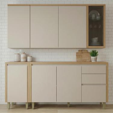 Imagem de Kit Cozinha 160cm Aéreos Balcões Super Completo Mdf