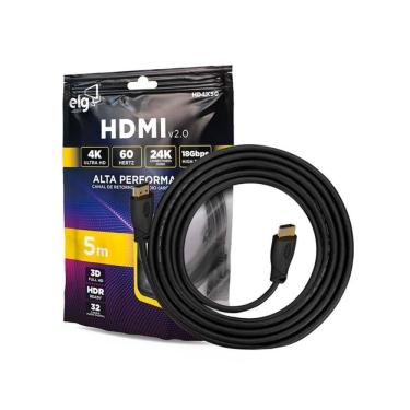 Imagem de Cabo HDMI 2.0 ELG HD4K50, 5 m, 18 Gbps, 4K 60 Hz, preto