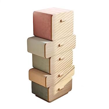 Imagem de Cômodas Cômoda com 5 gavetas de quarto madeira maciça Mesa cabeceira Gaveta criativa Quarto criança gaveta Armário armazenamento