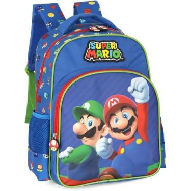 Imagem de Mochila Infantil Super Mario BROS G Azul - Luxcel
