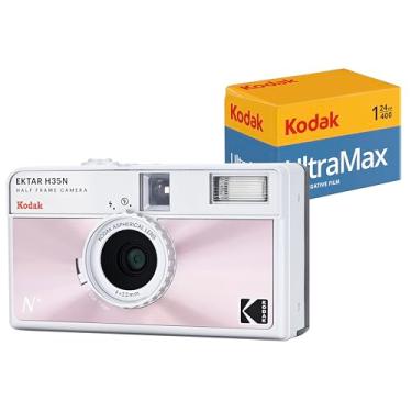 Imagem de KODAK EKTAR H35N Conjunto de câmeras de filme de meio formato com filme Kodak Ultramax 24EXP em rolo (rosa vidrado)