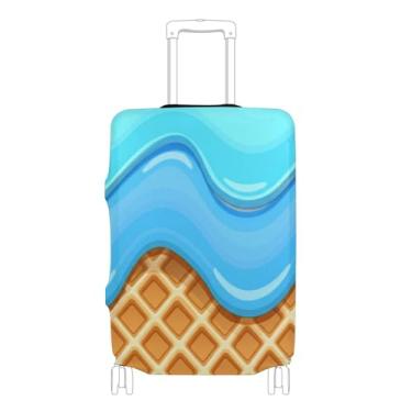 Imagem de Joisal Waffle Capa de bagagem azul respingo para mala protetora de viagem capa de terno personalizada para férias essenciais, P, serve para capa de 45 a 50 cm, Waffle Splash Blue, XL 29-32 in, Capa de