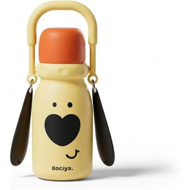 Imagem de Garrafa de água isolada Dog Design de 340 g com alça, garrafa térmica de aço inoxidável à prova de vazamento para esportes de viagem e ao ar livre, estampa de filhote fofo, livre de BPA, mantém quente