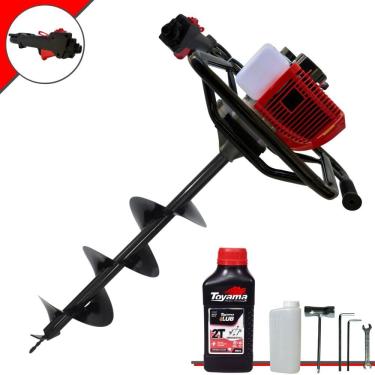Imagem de Perfurador de Solo Perfuratriz Anmax GD520-B À Gasolina 52cc 2,2HP 7.000rpm Motor 2 Tempos Completo Com Broca 80X20cm + ÓLEO TOYAMA 2T