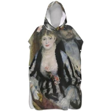 Imagem de Joisal Impressionismo Pintura Poncho de Surf Elegante Trocador Adulto Plus Size Ponchos para Mulheres Com Capuz Toalha de Praia Estampado