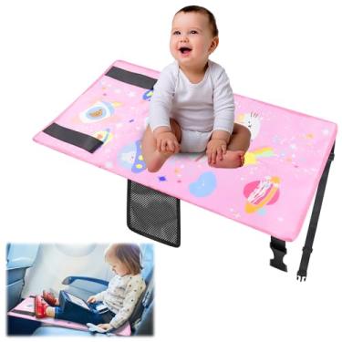 Imagem de Cama de avião infantil, extensor de assento de avião Abnaok para crianças, cama portátil de avião de viagem, itens essenciais de viagem de avião, descanso de pés de avião essencial para crianças