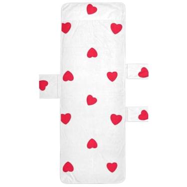 Imagem de Corações Dia dos Namorados Branco Chaise Lounge Capa de Toalhas de Poltrona de Piscina Lounge Praia Impressão Espreguiçadeira 215,9 cm x 76,2 cm