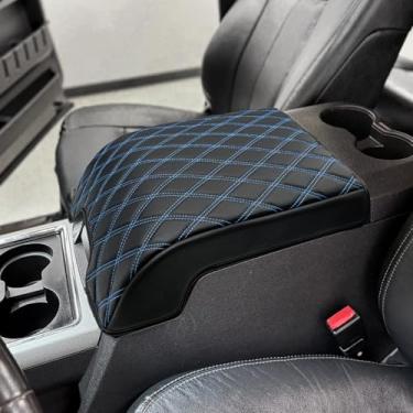 Imagem de KBH Capa de apoio de braço do console central para Ford F250 F350 F450 F550 2011-2016, console de assento de balde, protetor de tampa do console médio, almofada de caixa de descanso de braço