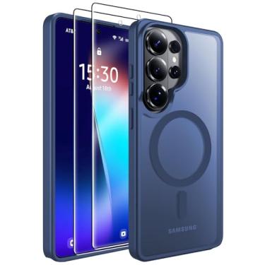 Imagem de MOZOTER Capa magnética para Samsung Galaxy S26 Ultra [compatível com MagSafe] [3,5 m militar à prova de quedas][2 protetores de tela] Capa traseira antiderrapante translúcida fina à prova de choque