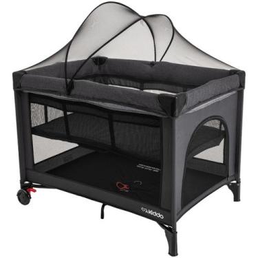 Imagem de Berço Cercado Desmontavel Portatil Kiddo Fast Melange Preto