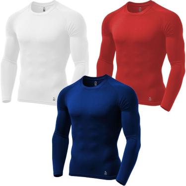 Imagem de Kit C/ 3 Camisas de Compressão Térmica Stigli Pro Proteção FPU 50+ Manga Longa-Masculino