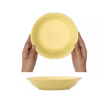 Imagem de Pratos de jantar prato de sobremesa de cerâmica de cor sólida simples prato de salada criativo prato de jantar doméstico prato de sobremesa prato de jantar suave