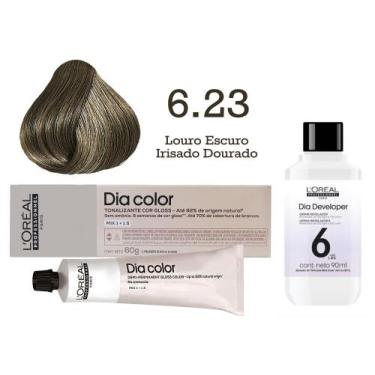 Imagem de Tonalizante Dia Color 6.23 Louro Escuro Irisado Dourado + Emulsão Reve